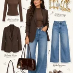 Brown Blazer Fall Office Outfit Idea Outfits for Women